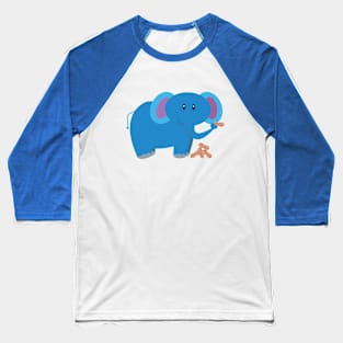 Cute Cartoon baby elephant with peanut Baseball T-Shirt